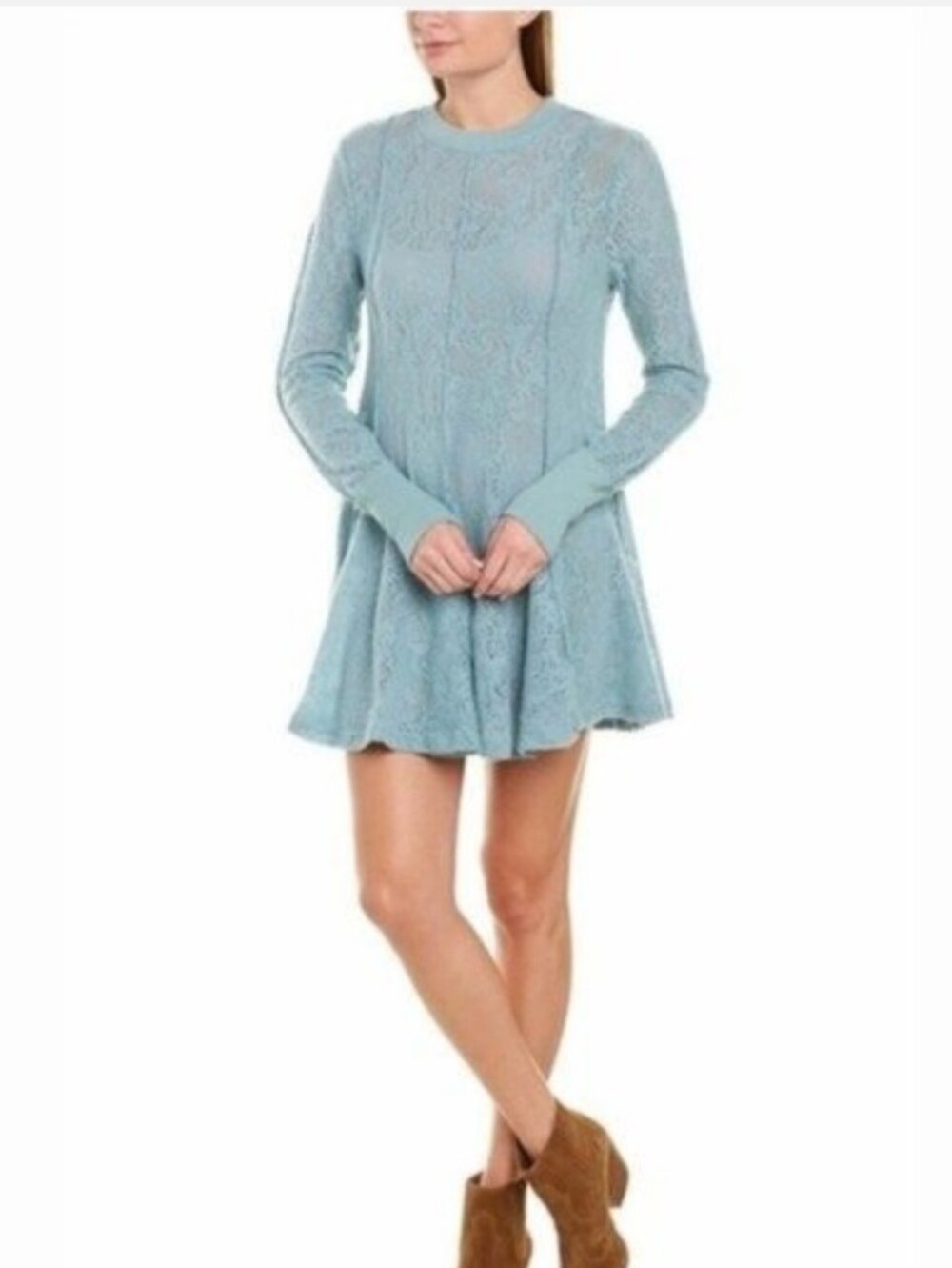 Free People Women's Knit Sweater Dress Astral Sea Tunic Size XS Cottagecore Boho